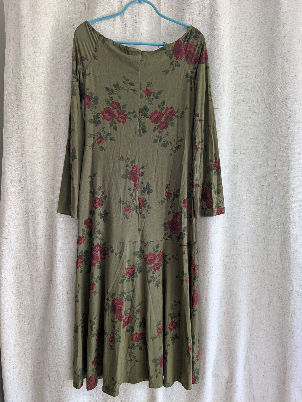 Reformation Lucca Knit Off-Shoulder Long-Sleeve Midi Dress Haiku Size XL NWT - Picture 4 of 9